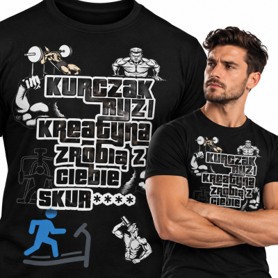 KOSZULKA NA SIŁOWNIĘ  KURCZAK RYŻ 2